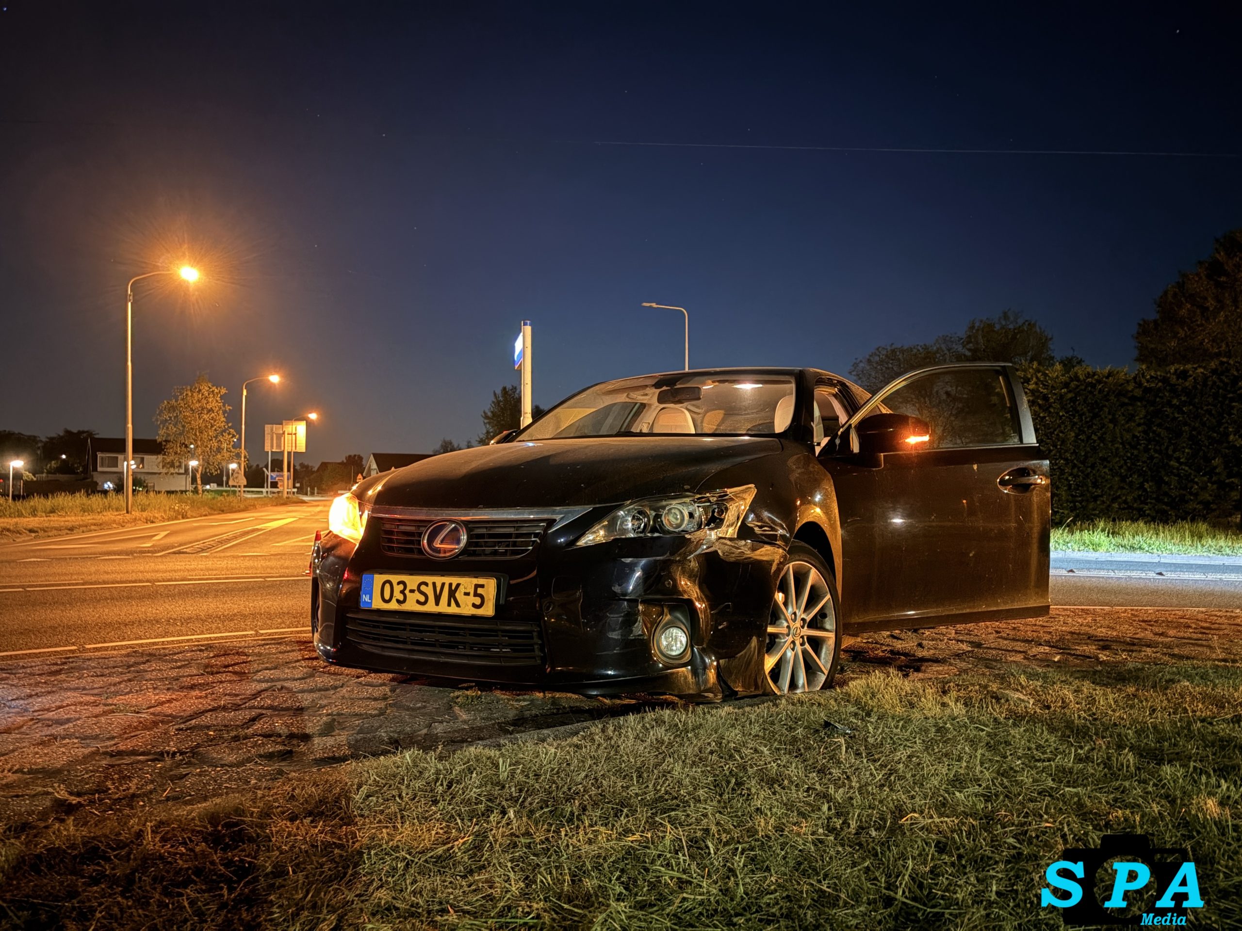 Schade na botsing op rotonde N470